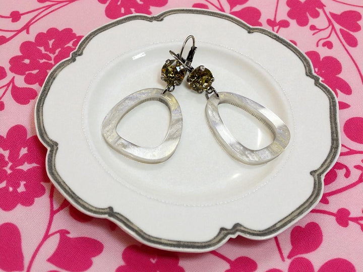 [PRE-ORDER] Crystal Acrylic Open Drop Lever-Back Earrings [SHIPS IN 1-2 WEEKS]