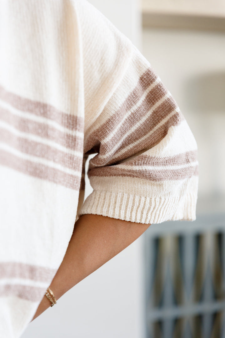 Don't Forget the Cold Foam Striped Hoodie   Tops Joy & Country