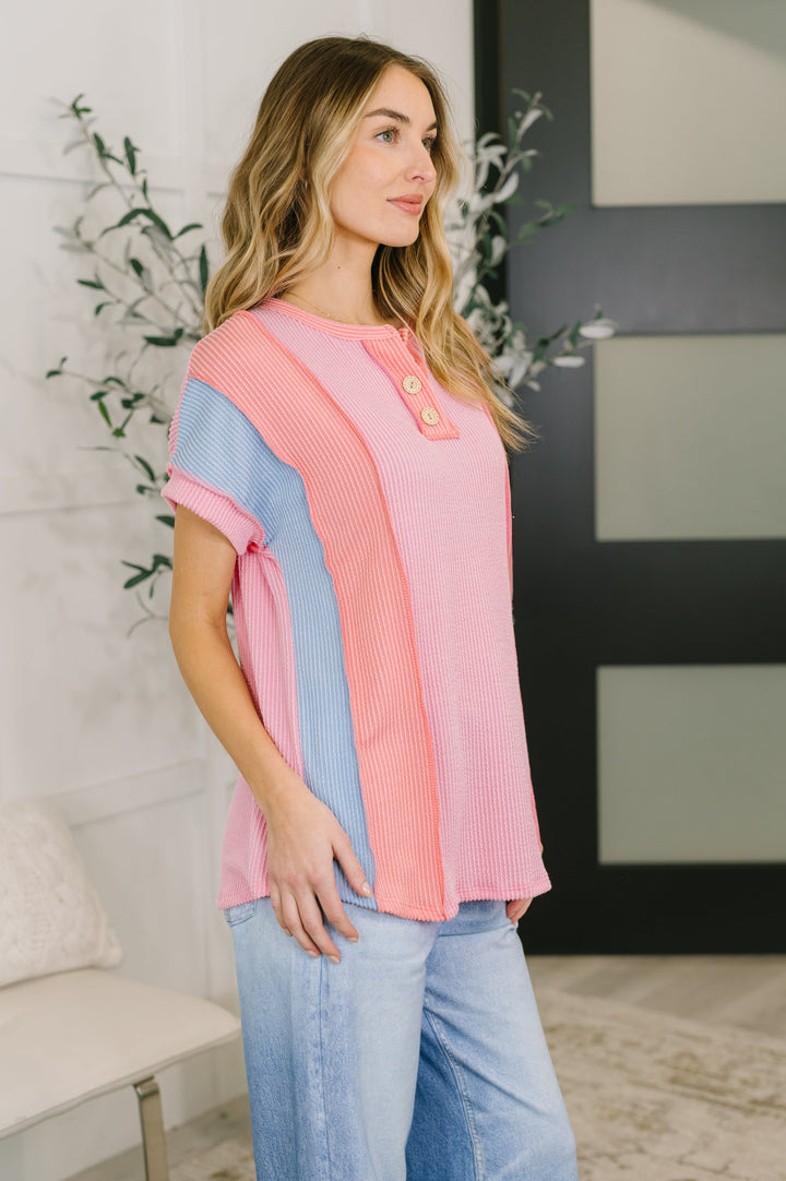 Don't Stop Til' You Get Enough Color Block Top   Womens Joy & Country