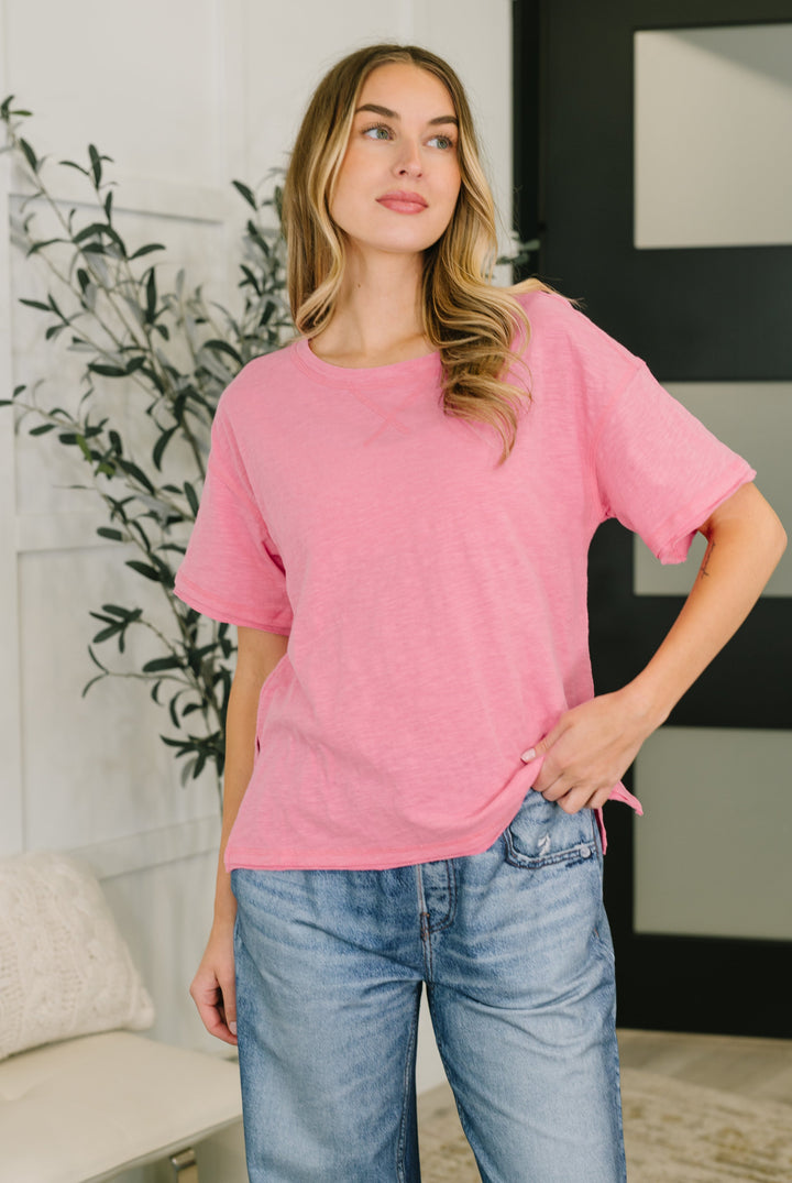 Effortless Edit Boxy Tee in Candy Pink   Womens Joy & Country