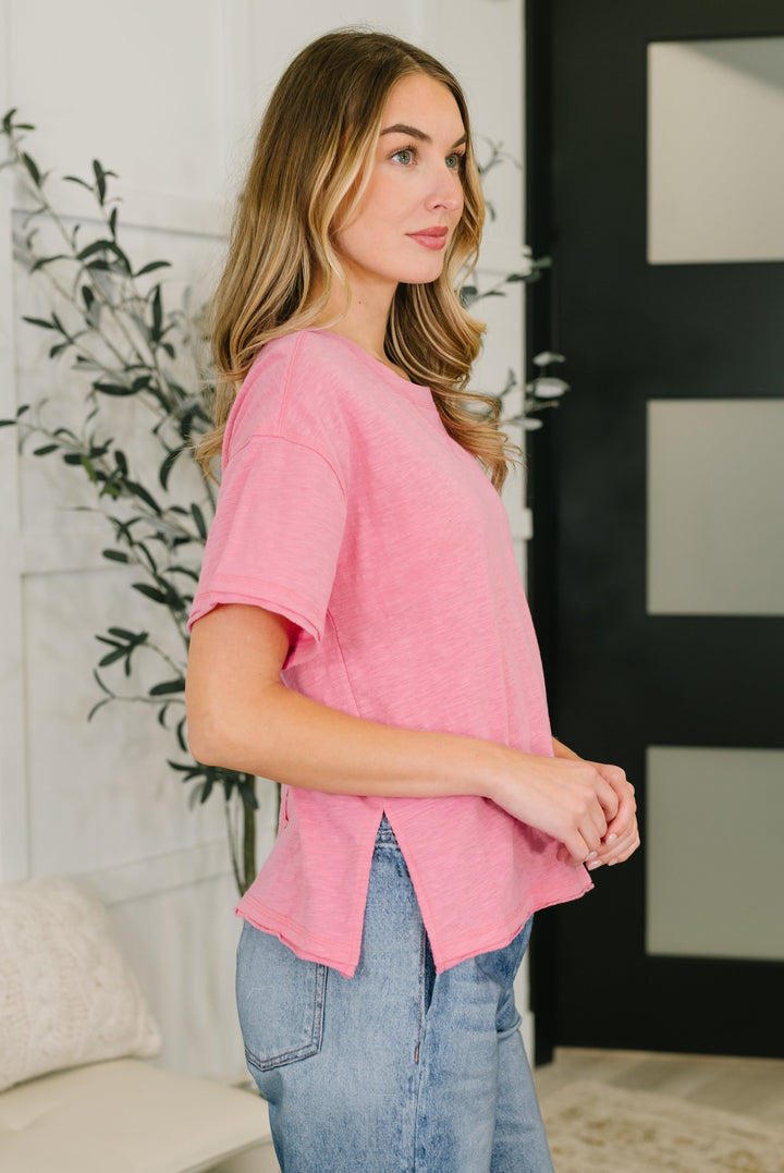Effortless Edit Boxy Tee in Candy Pink   Womens Joy & Country