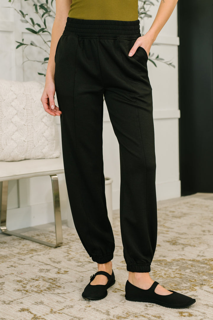 Every Second, Every Hour Jogger Bottoms in Black   Womens Joy & Country