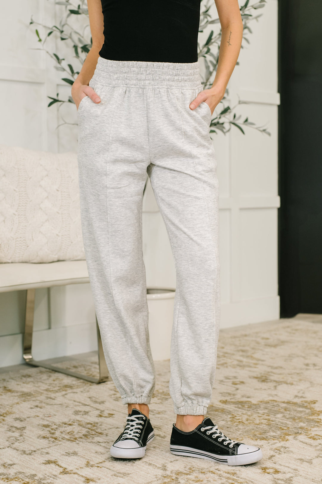 Every Second, Every Hour Jogger Bottoms in Heather Grey   Womens Joy & Country
