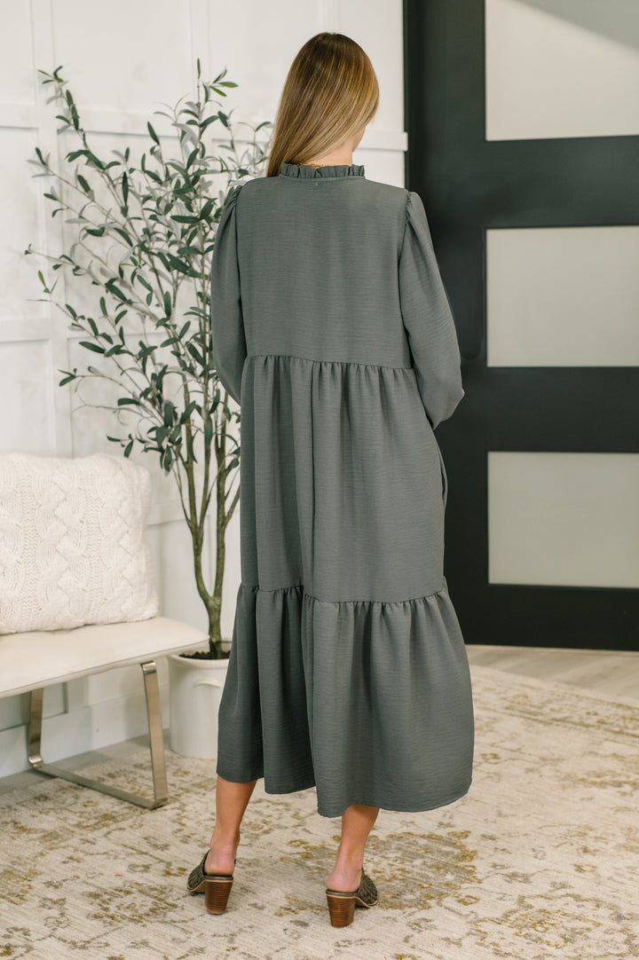 Soft Lines V-Neck Tiered Dress