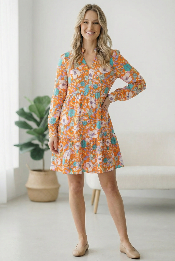 Tangerine Dreaming Twirl Dress