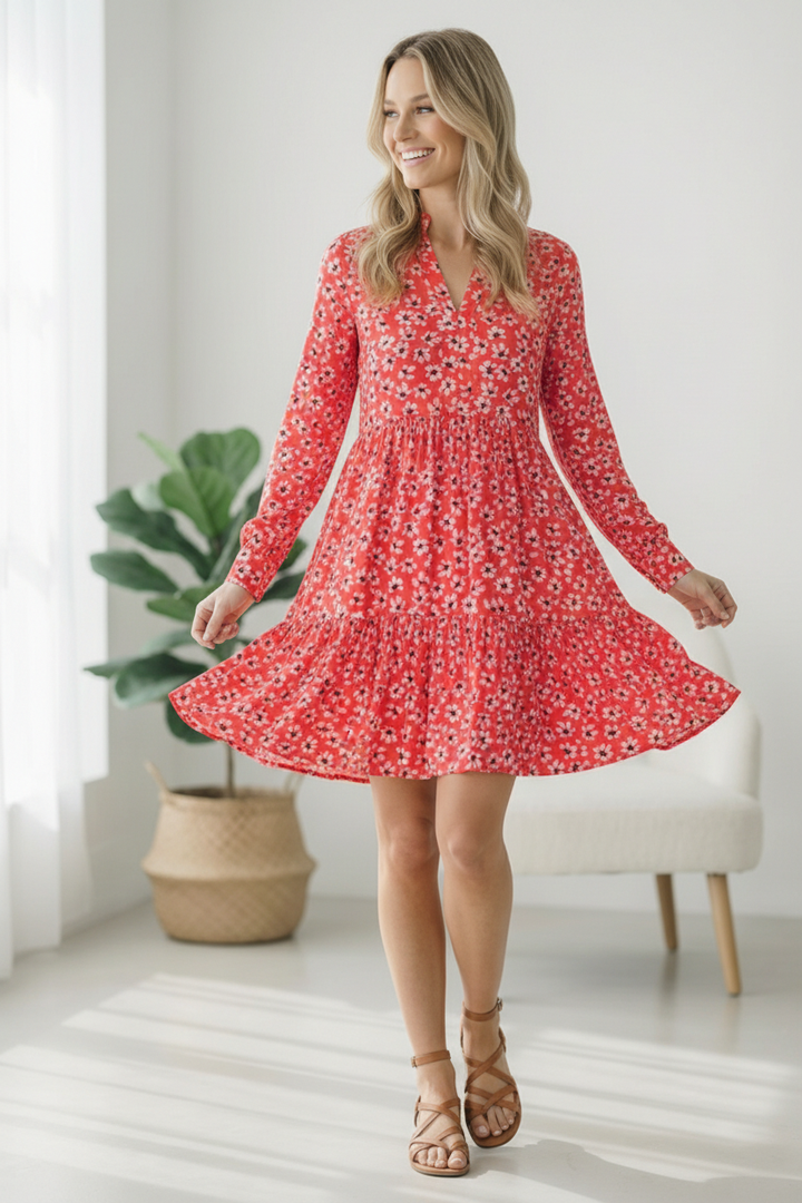 Cherry Blossom Twirl Floral Dress    Joy & Country