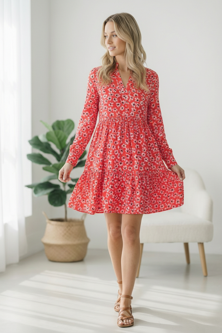 Cherry Blossom Twirl Floral Dress    Joy & Country