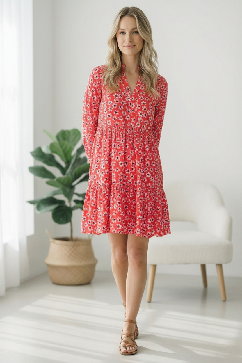 Cherry Blossom Twirl Floral Dress    Joy & Country