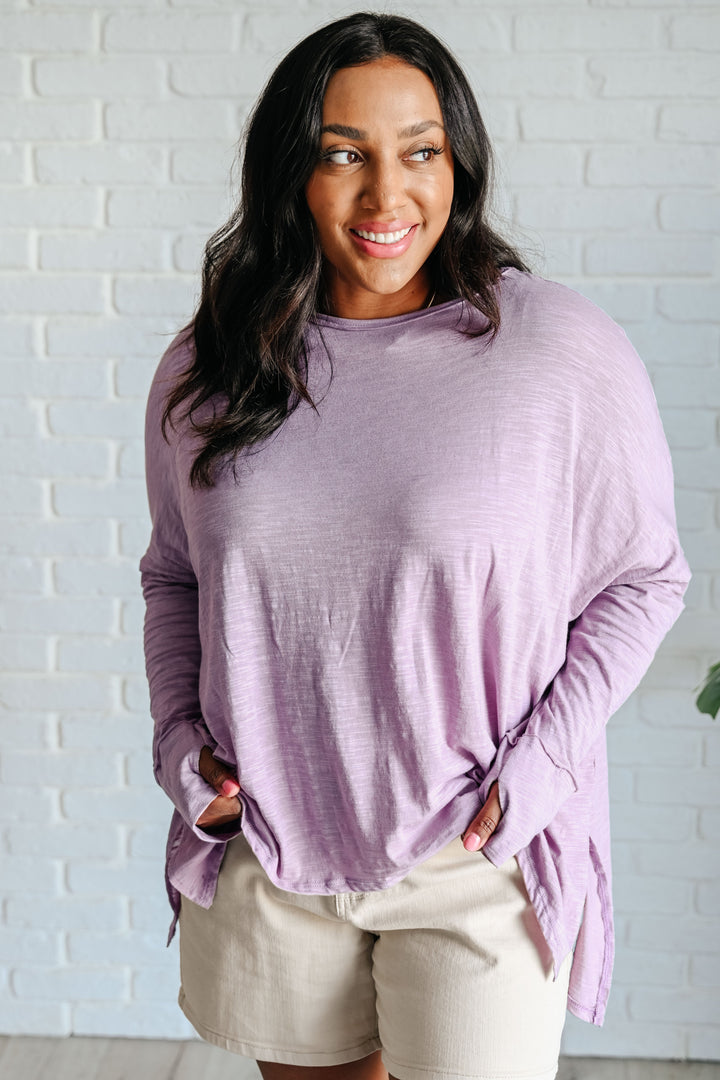 Let's Face It - Cotton-Blend Thumbhole Pullover - Joy & Country