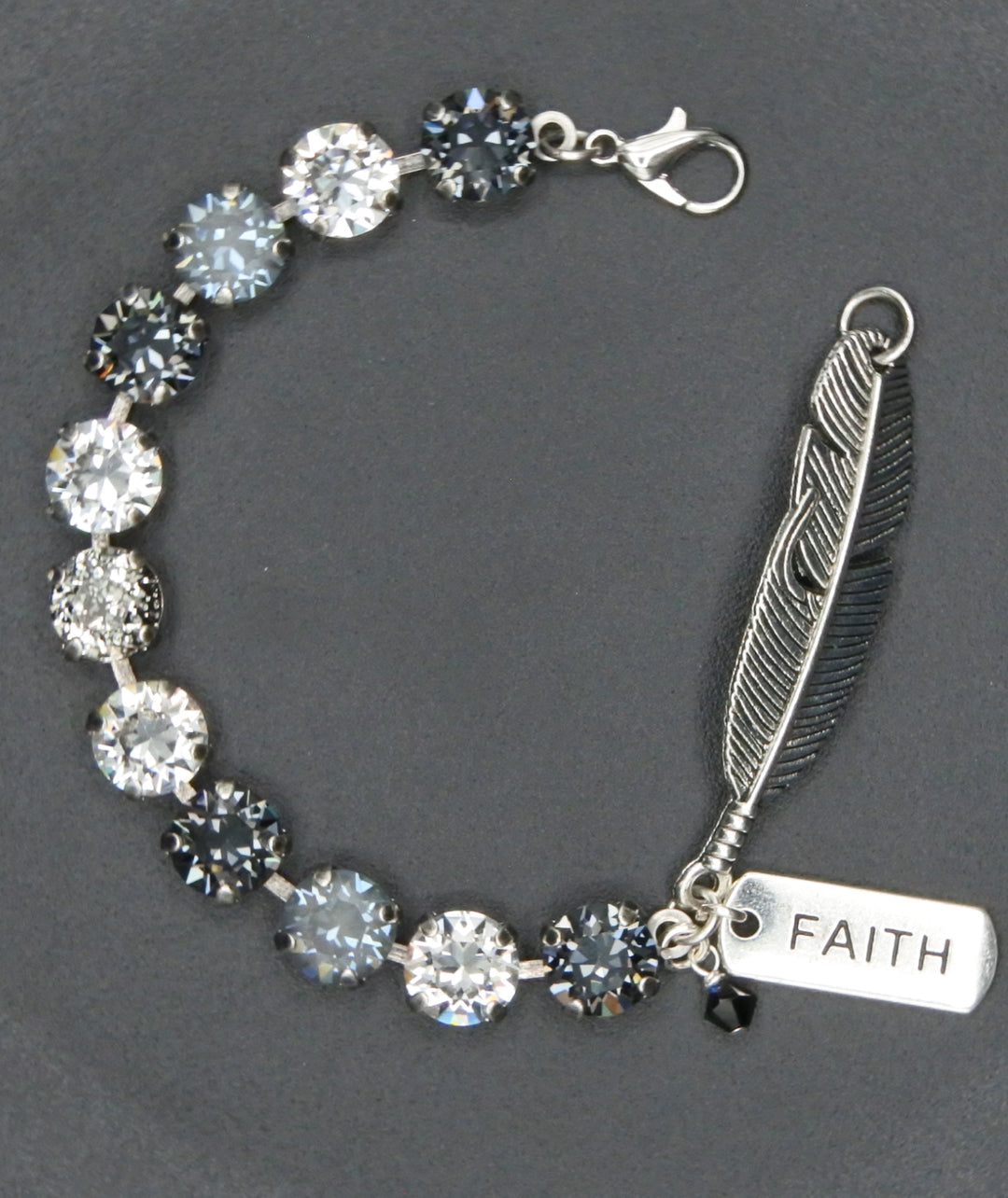 Faith Charm - Handcrafted Australian Crystal Feather Bracelet
