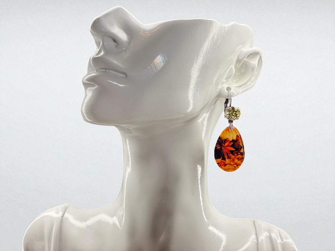 [PRE-ORDER] Crystal Acrylic Tear Drop Lever-Back Earrings [SHIPS IN 1-2 WEEKS]