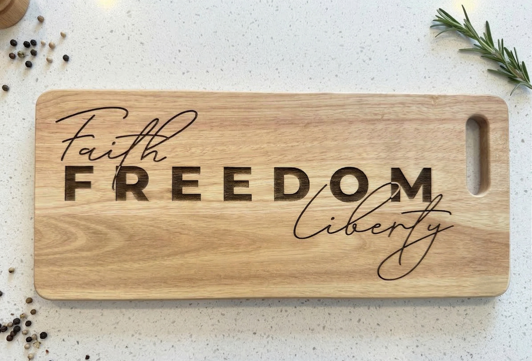 [PRE-ORDER] Faith Freedom Liberty Hardwood Board [SHIPS IN 1-2 WEEKS]