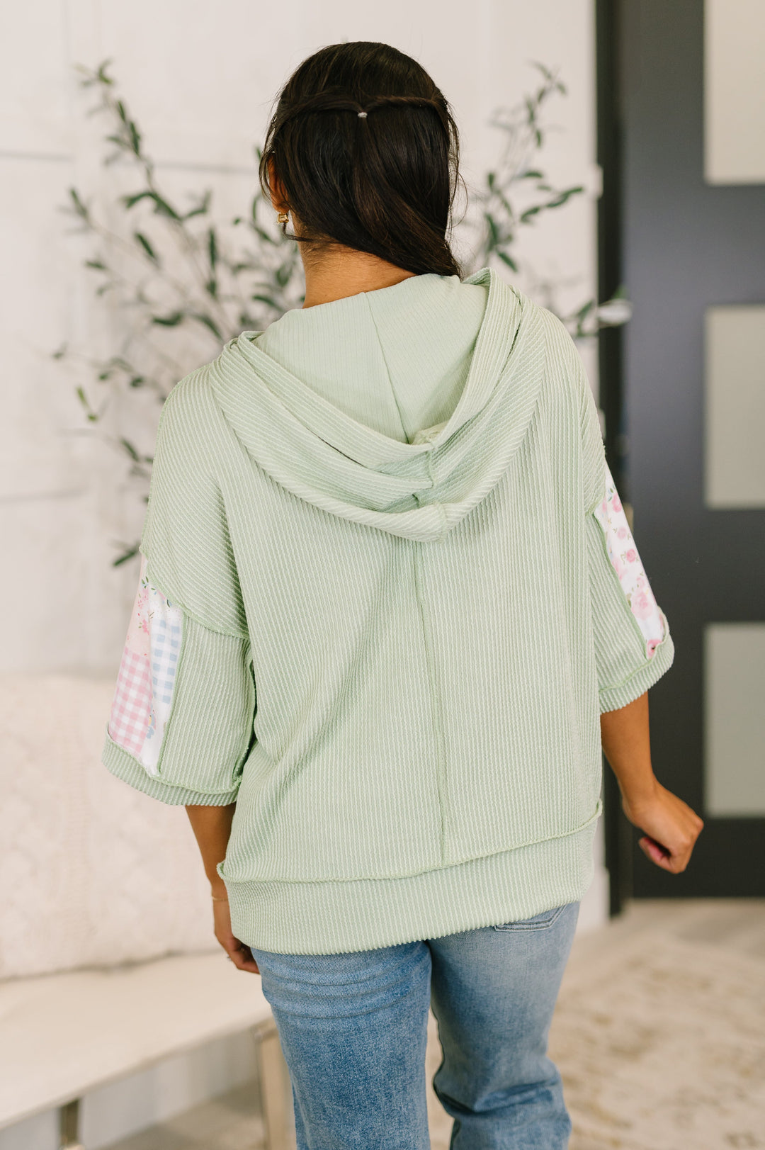 Get My Fixin' Cable Ribbed Knit Hooded Top   Womens Joy & Country