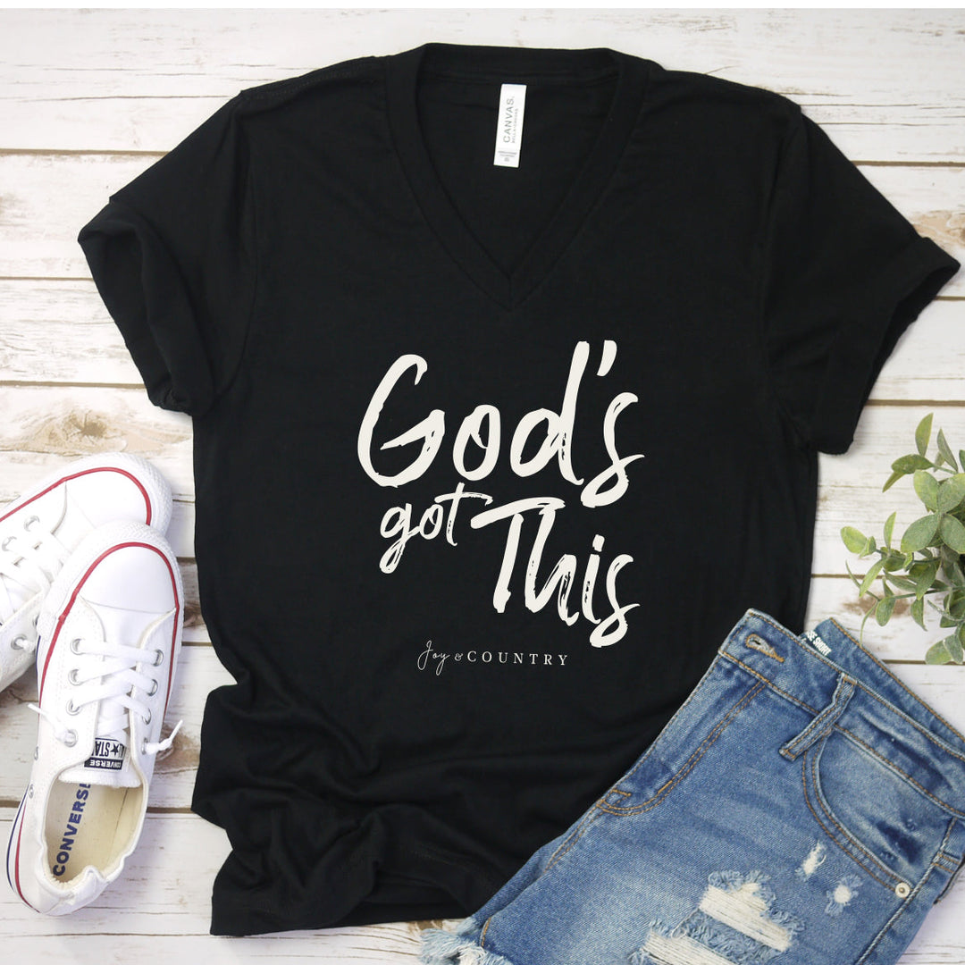 God's Got This - Unisex V-Neck Tee   V-neck Joy & Country