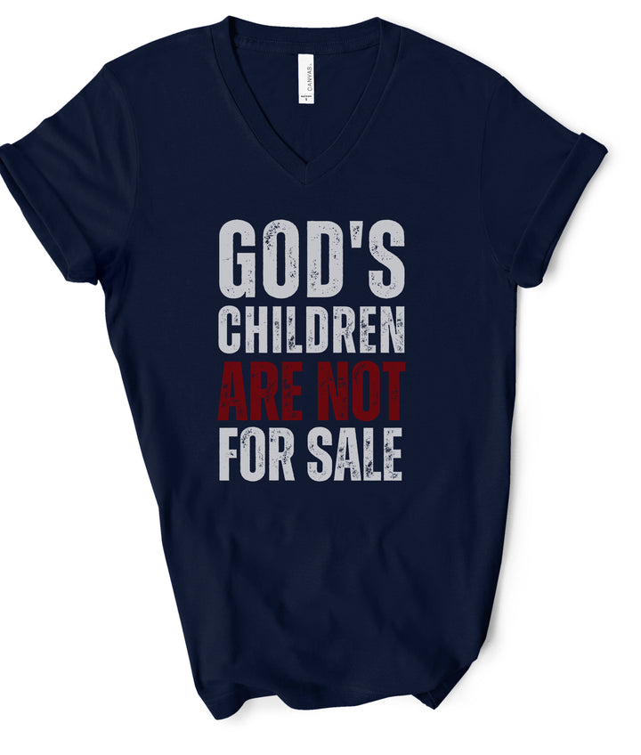 God's Children Are Not For Sale - Unisex V-Neck Tee