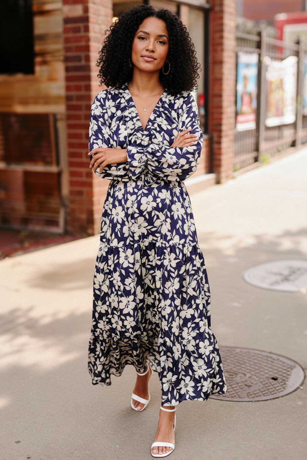 blue orchid dress PUFF SLEEVE TIERED MINI DRESS IN BLUE ORCHID PRINT