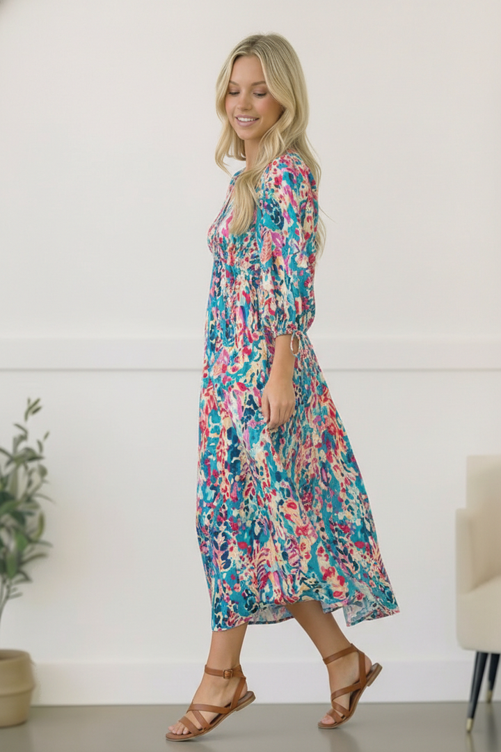 Pop of Paradise Turquoise Dress    Joy & Country