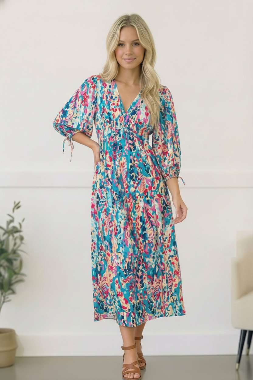 Pop of Paradise Turquoise Dress    Joy & Country