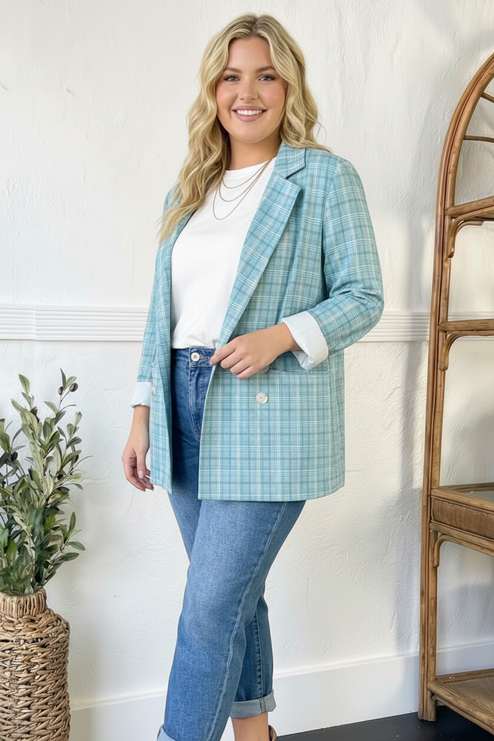 EverMint Plaid Blazer
