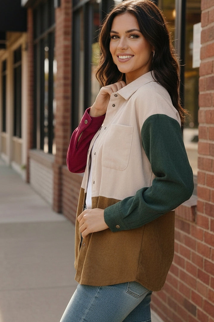 Cabin Weekend Button-Up Corduroy Shacket    Joy & Country