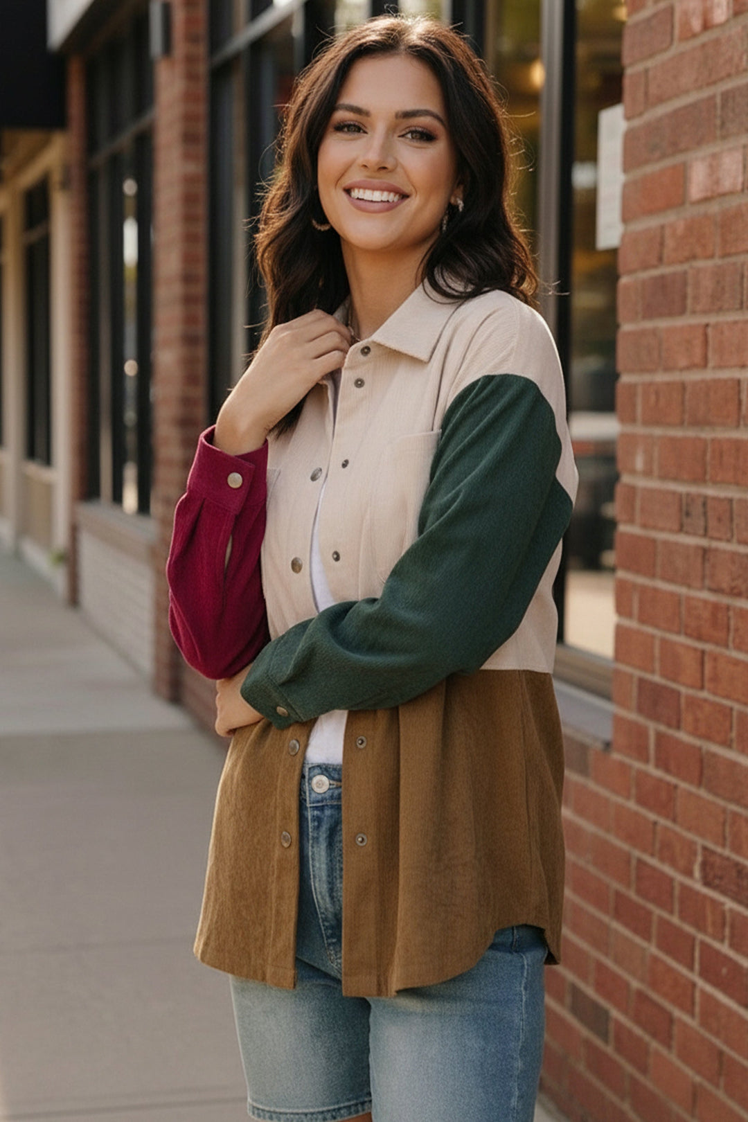 Cabin Weekend Button-Up Corduroy Shacket    Joy & Country