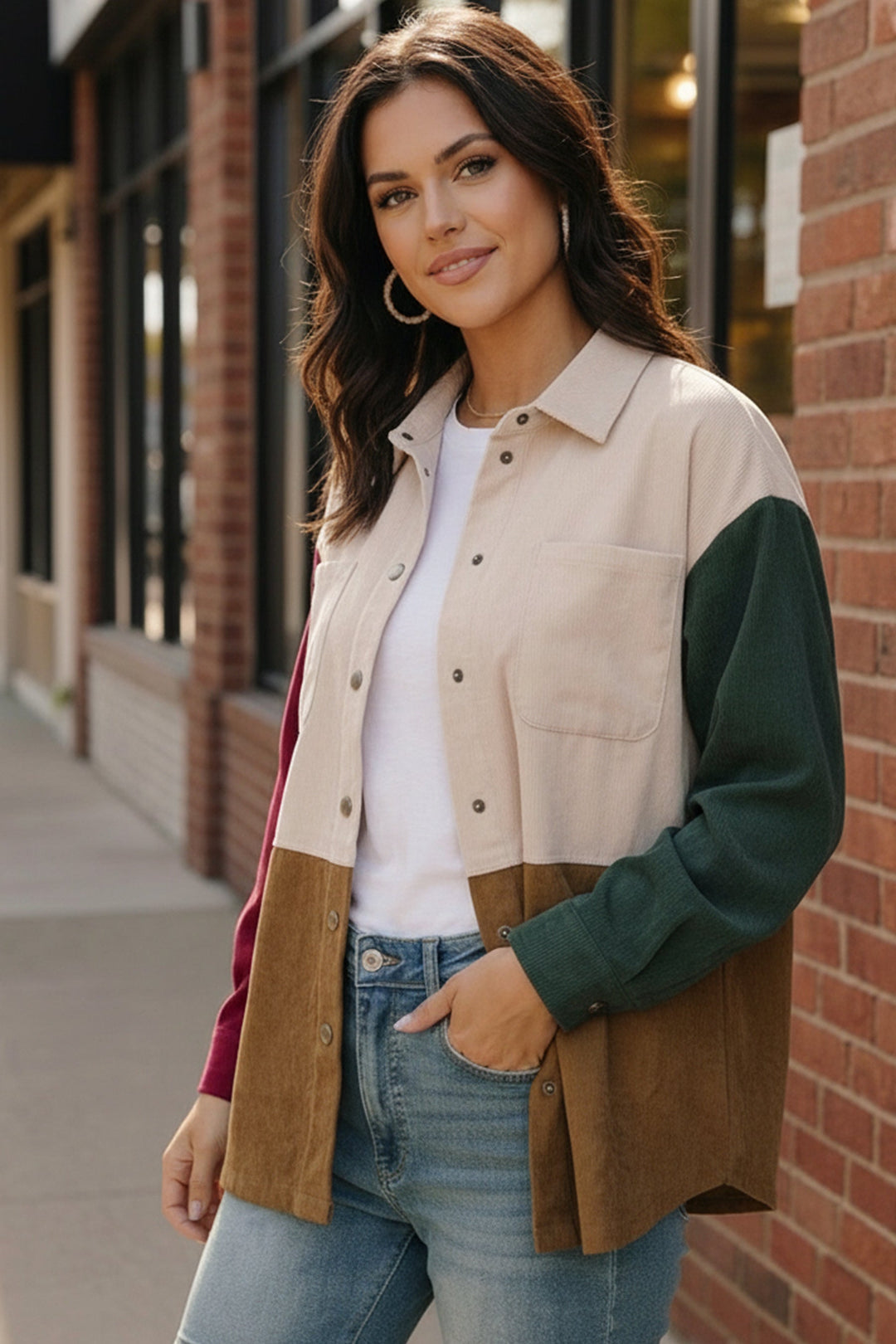 Cabin Weekend Button-Up Corduroy Shacket    Joy & Country