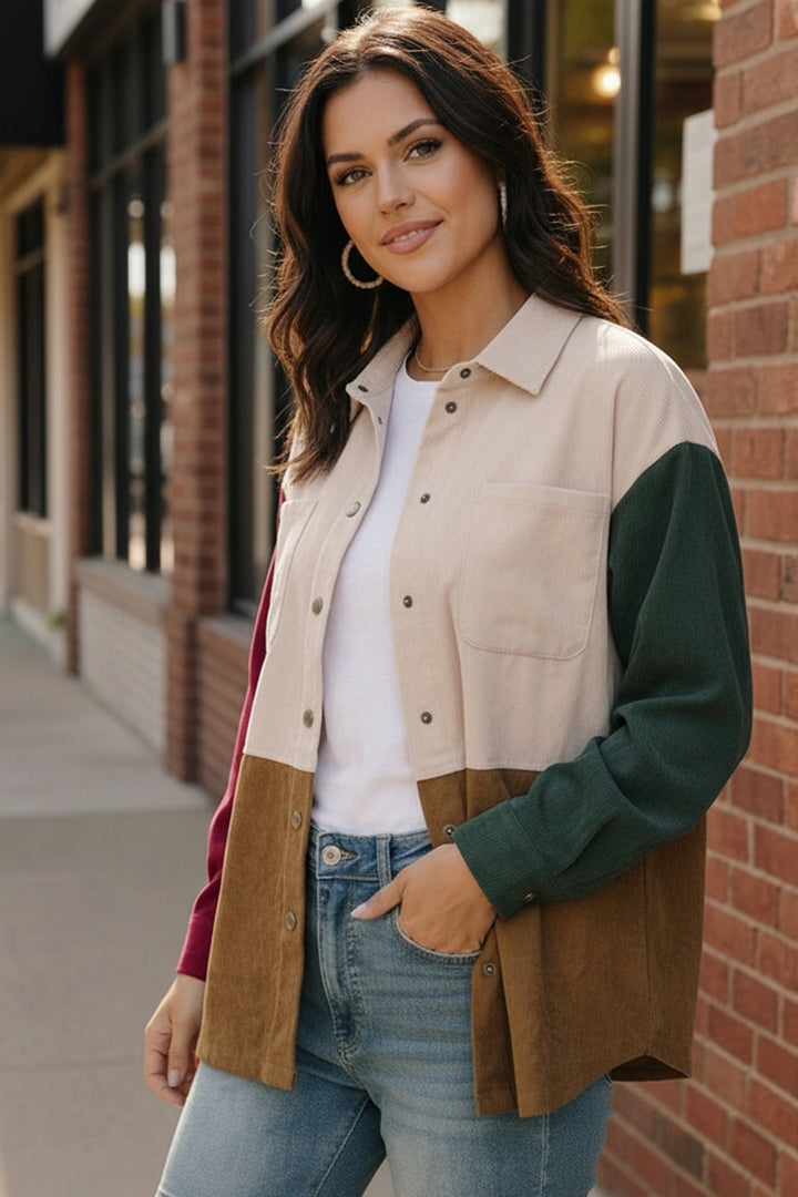 Cabin Weekend Button-Up Corduroy Shacket    Joy & Country