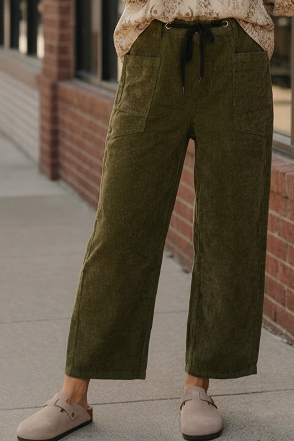Stealth Mode Olive Drawstring Pants    Joy & Country