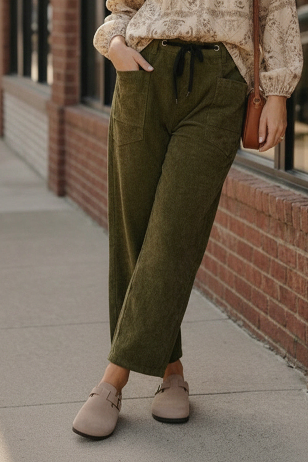 Stealth Mode Olive Drawstring Pants    Joy & Country