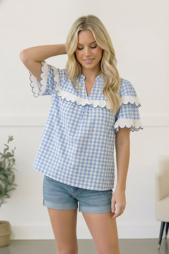 Sweet Meadow Cotton Gingham Top    Joy & Country