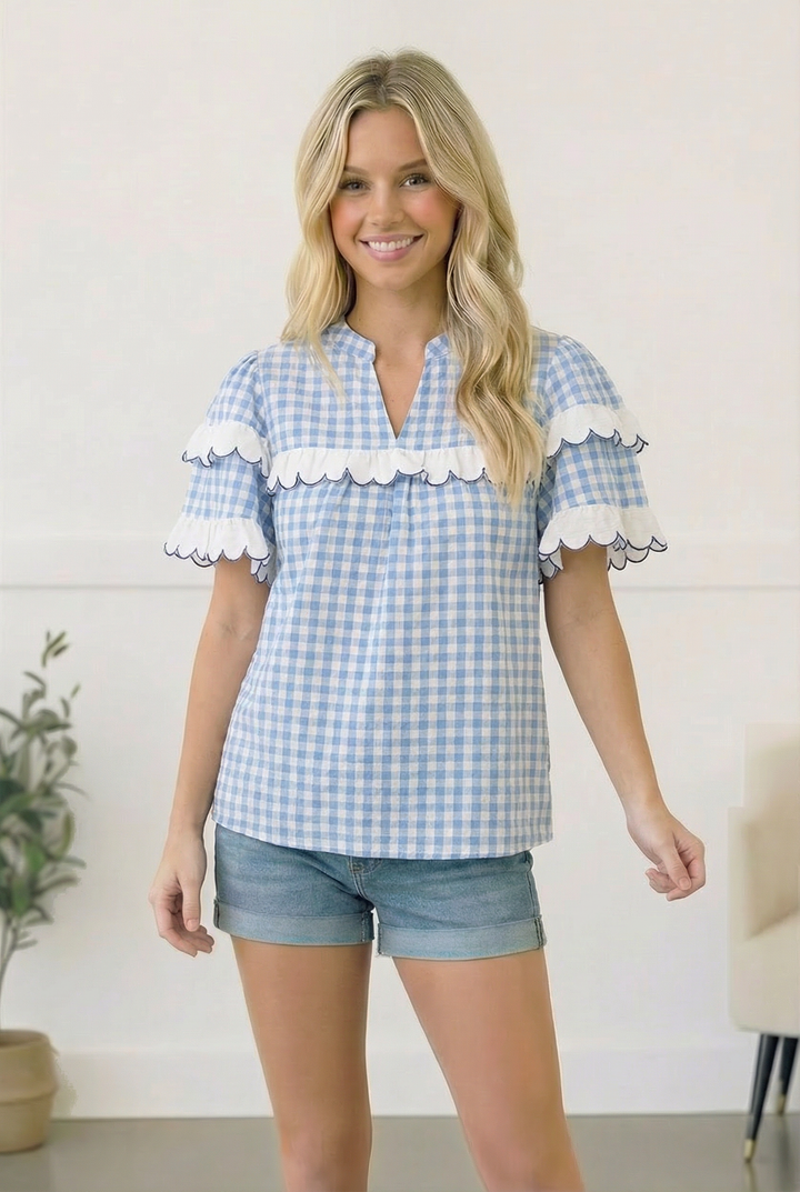 Sweet Meadow Cotton Gingham Top    Joy & Country