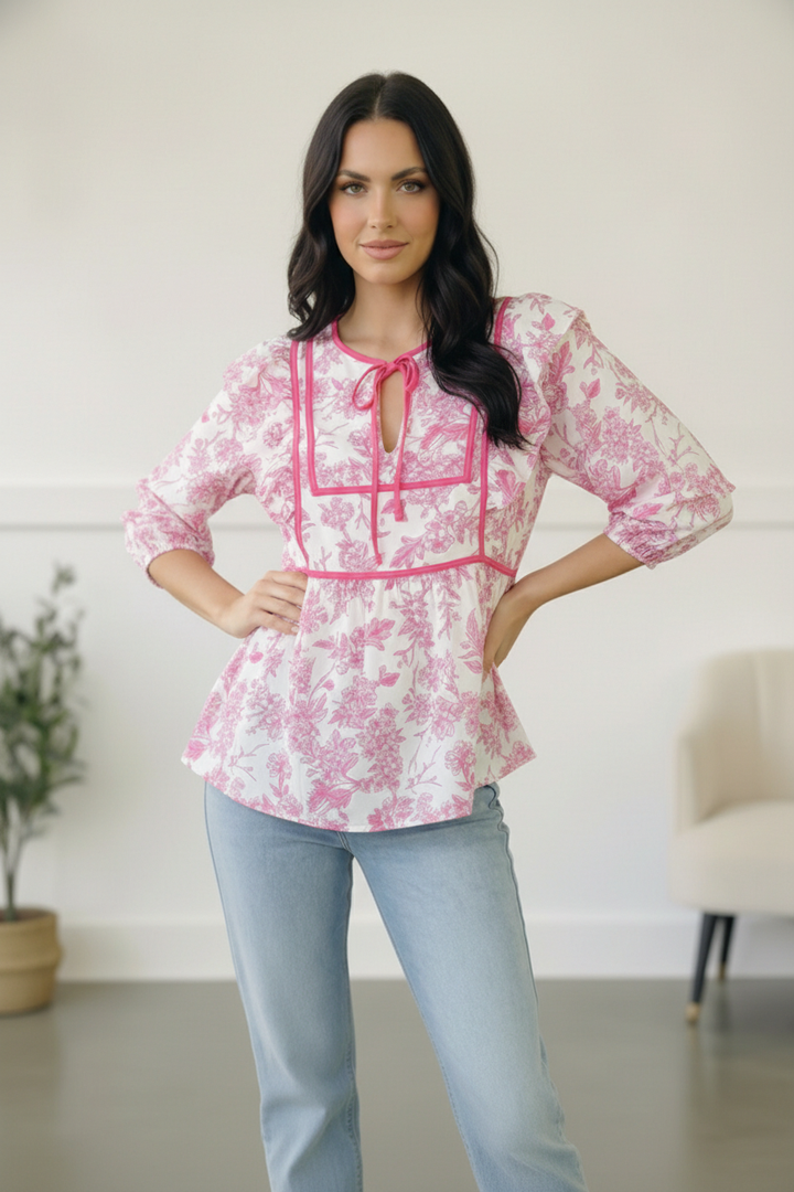 Where is the Garden Party Tie Blouse    Joy & Country