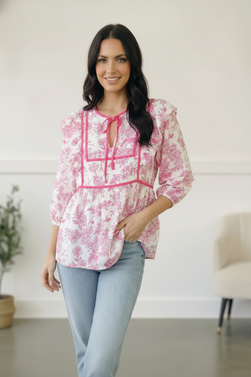 Where is the Garden Party Tie Blouse    Joy & Country