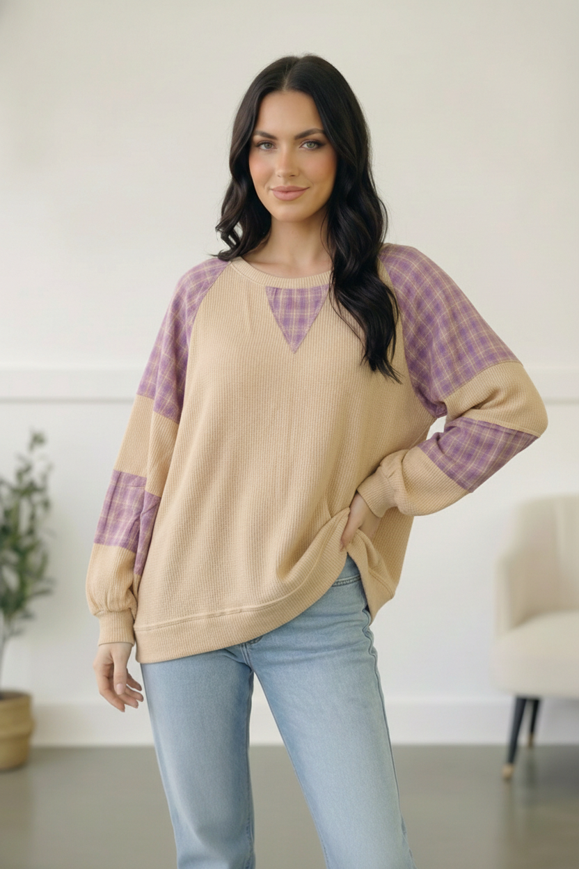 Country Cozy Oatmeal Long Sleeve Thermal    Joy & Country