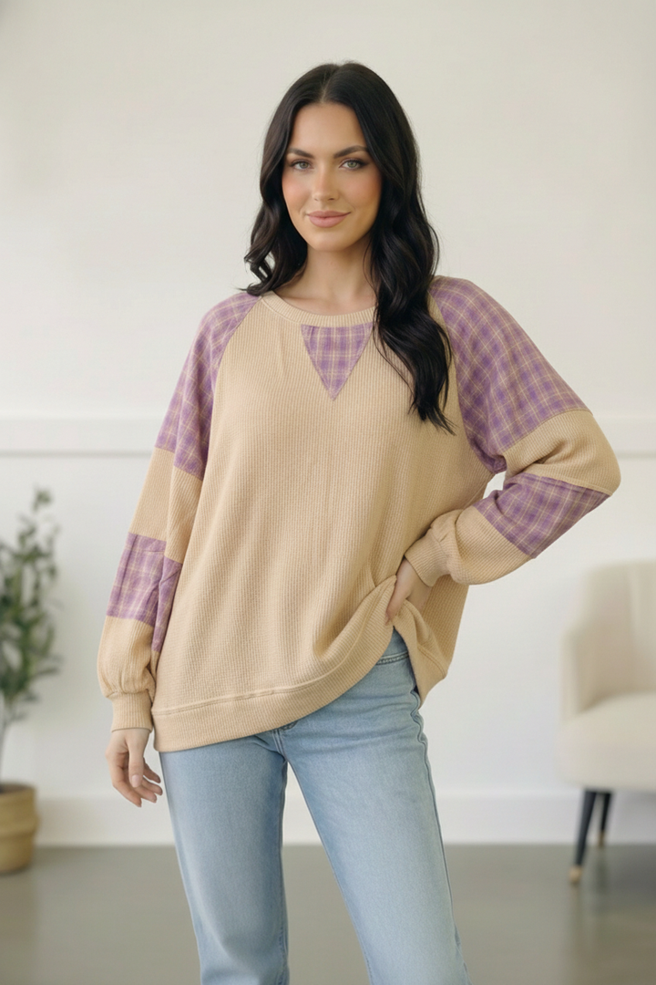 Country Cozy Oatmeal Long Sleeve Thermal    Joy & Country