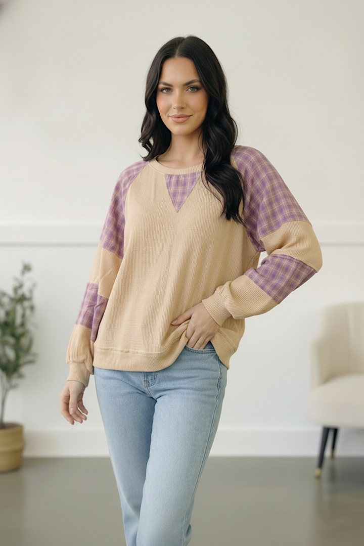 Country Cozy Oatmeal Long Sleeve Thermal    Joy & Country