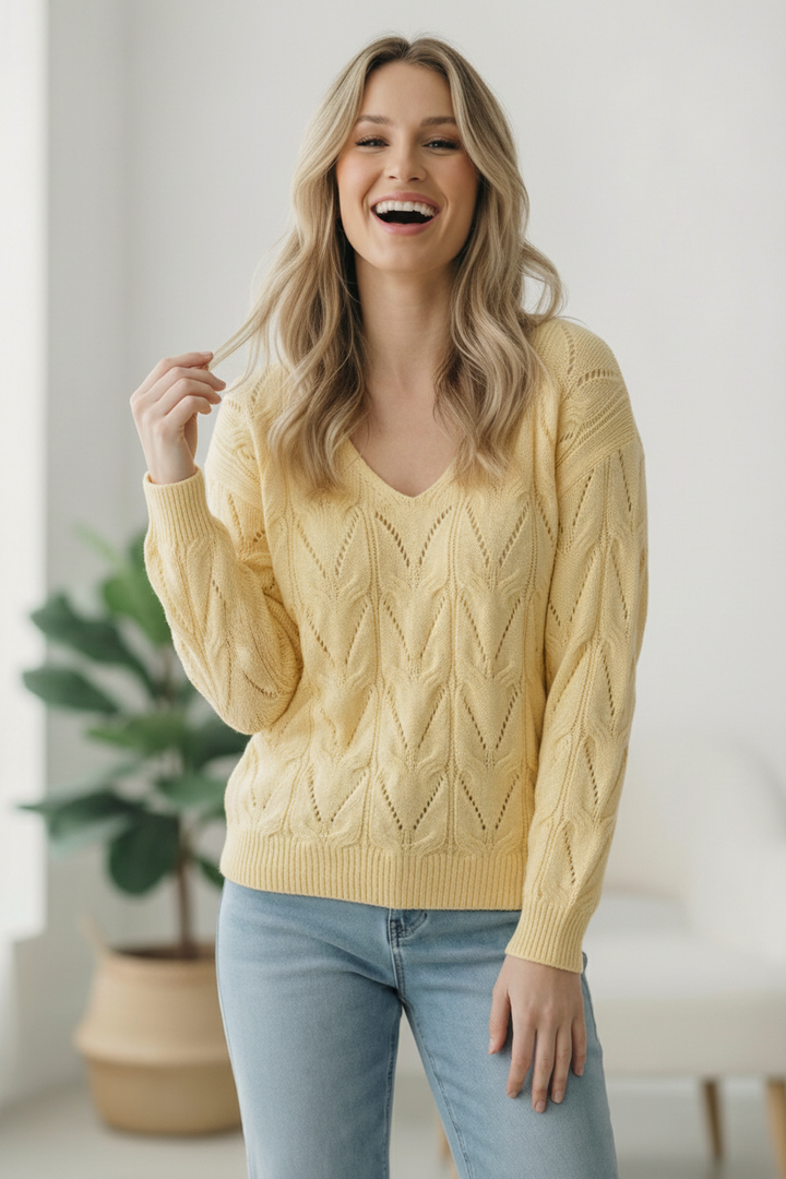 Courtside Charm Patterned Sweater