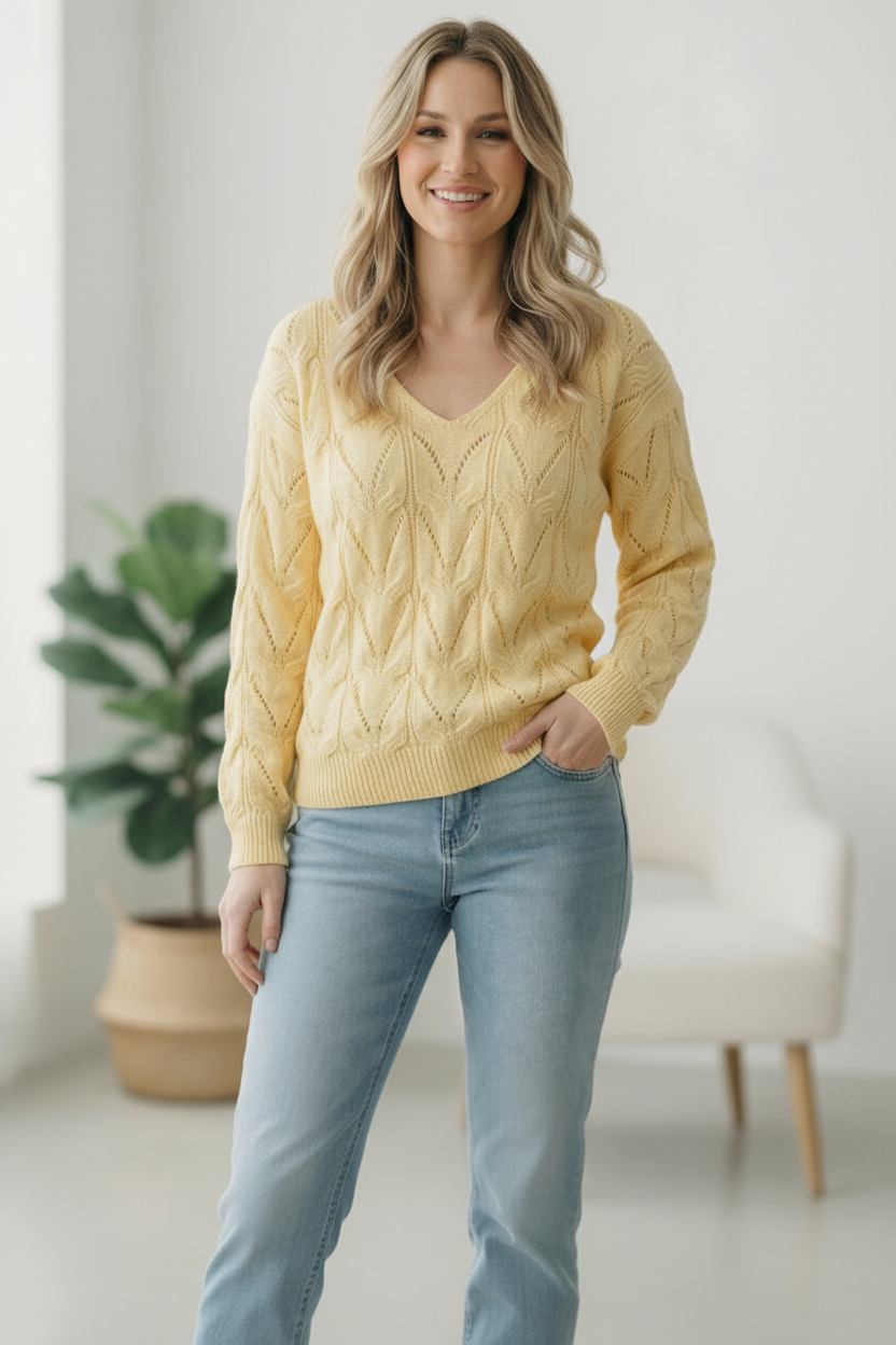 I'll Meet You at the Tennis Match Patterned Sweater    Joy & Country