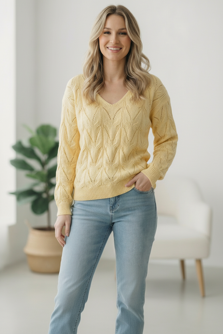I'll Meet You at the Tennis Match Patterned Sweater    Joy & Country