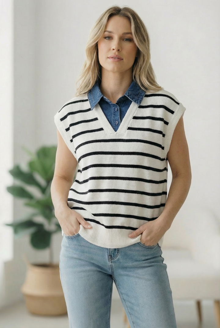With an Ocean View Sweater Vest    Joy & Country