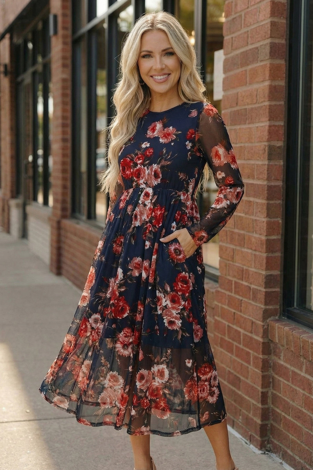 Rosy Romance Mesh Dress    Joy & Country
