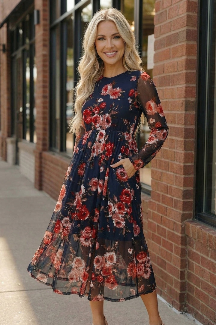Rosy Romance Mesh Dress    Joy & Country