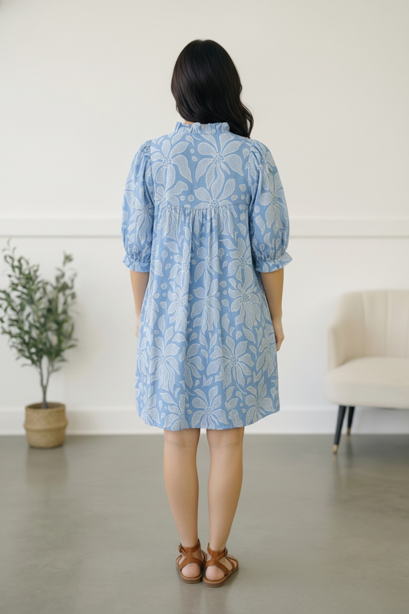 Garden at the Harbor Blue Dress    Joy & Country
