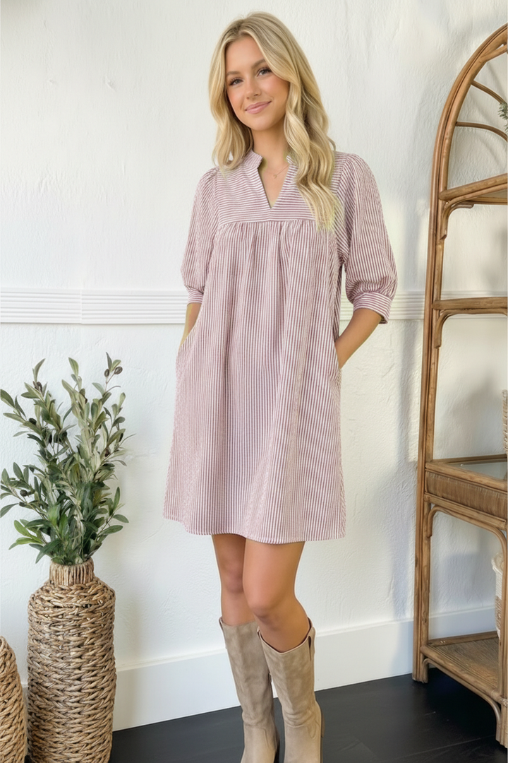 Flowy Pink Stripe Dress
