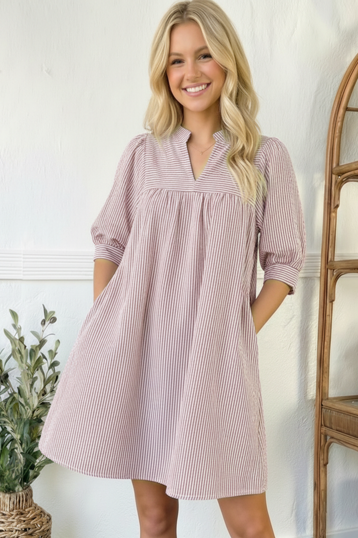 Flowy Pink Stripe Dress
