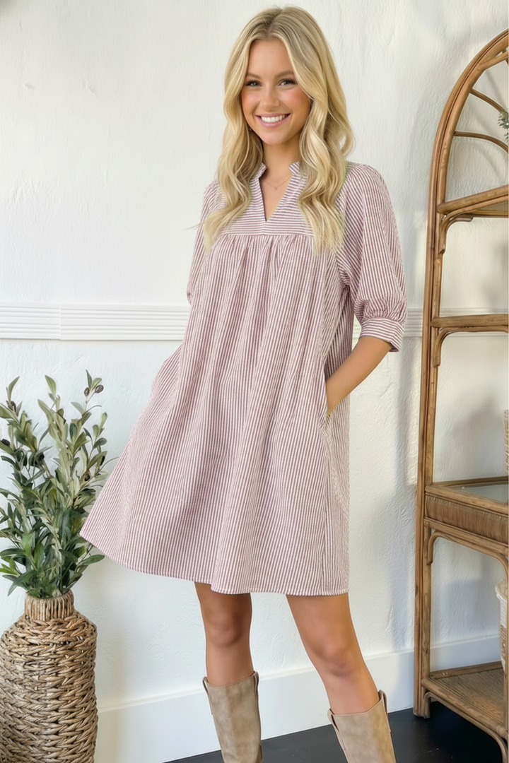 Flowy Pink Stripe Dress