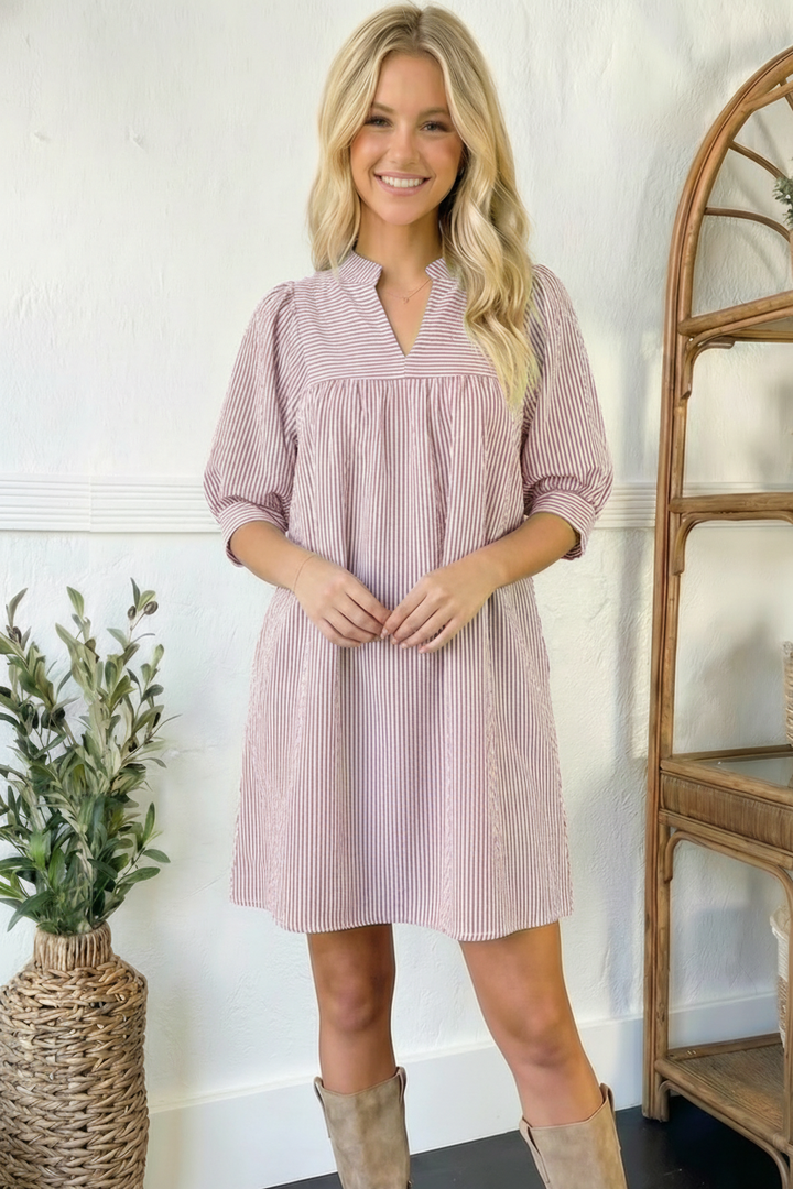 Flowy Pink Stripe Dress