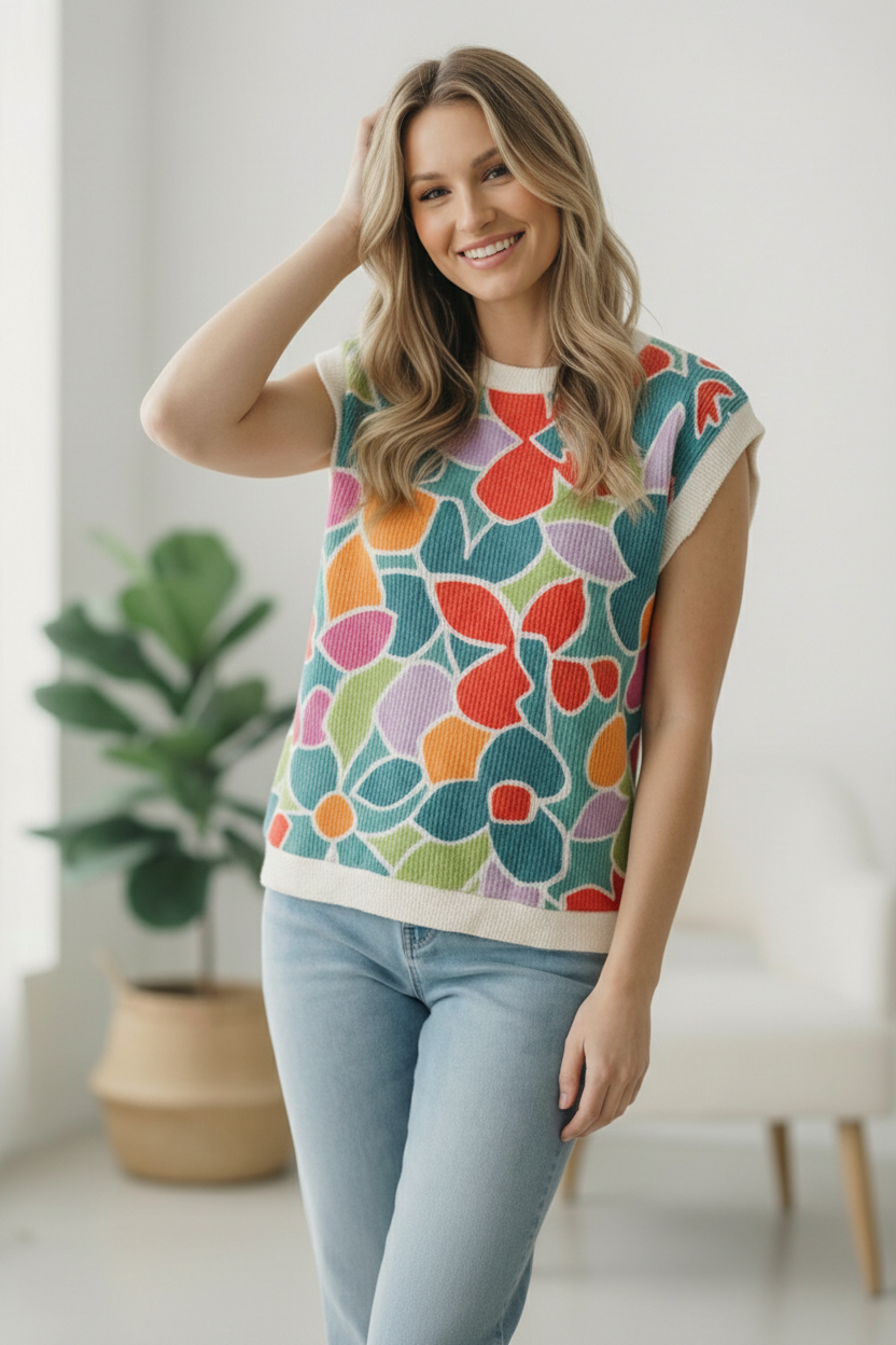 A Work of Art Ribbed Vest    Joy & Country