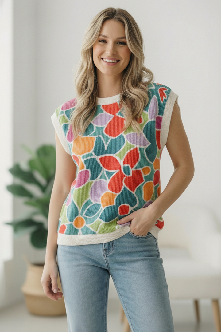A Work of Art Ribbed Vest    Joy & Country
