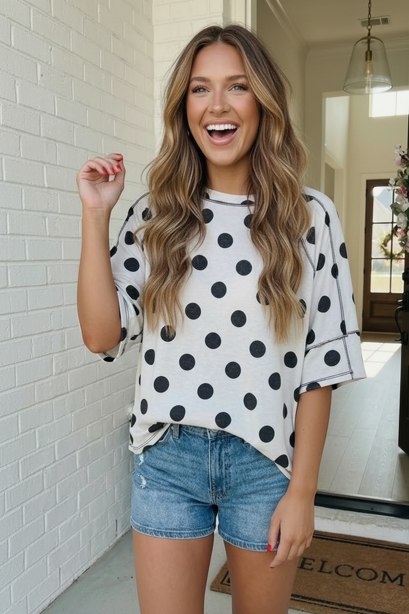 Dots All I Need Oversized Tee    Joy & Country
